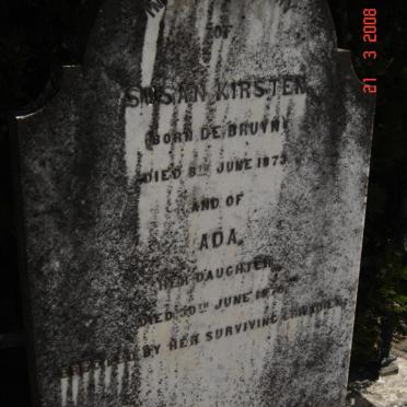 KIRSTEN Susan nee DE BRUYN -1873 :: KIRSTEN Ada -1876