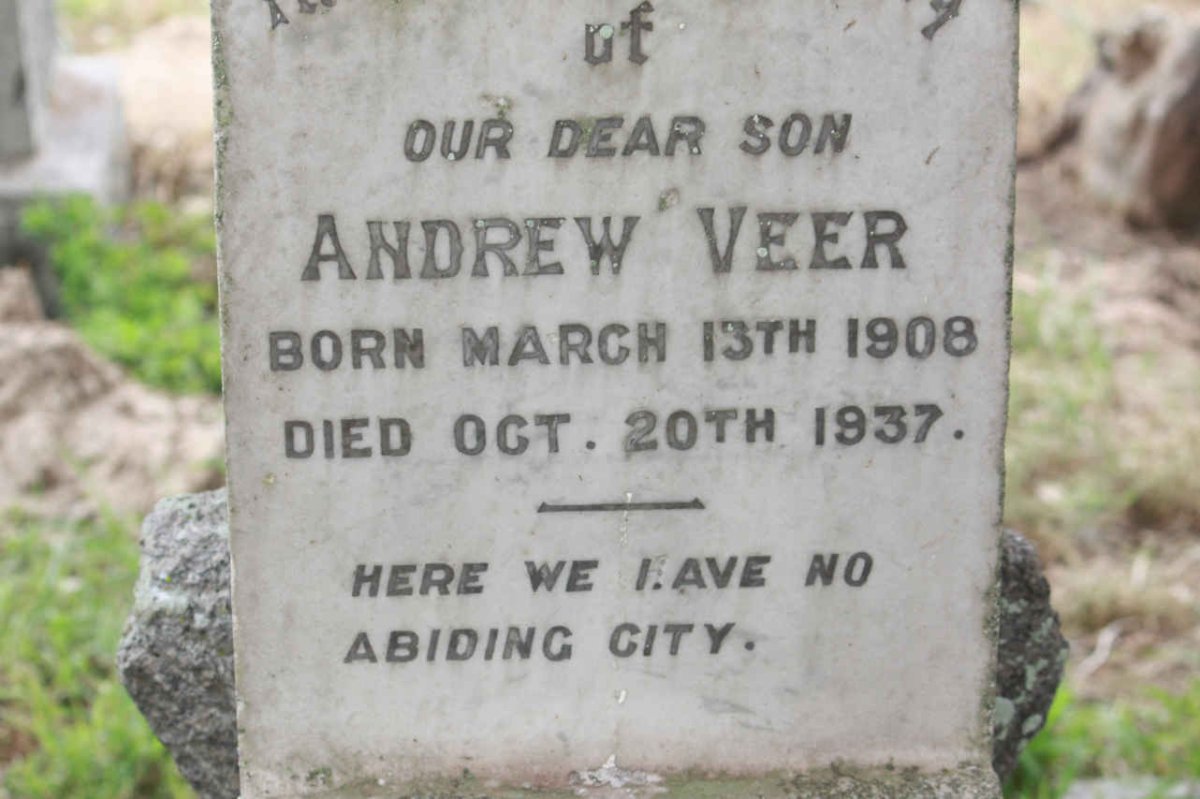 VEER Andrew 1908-1937