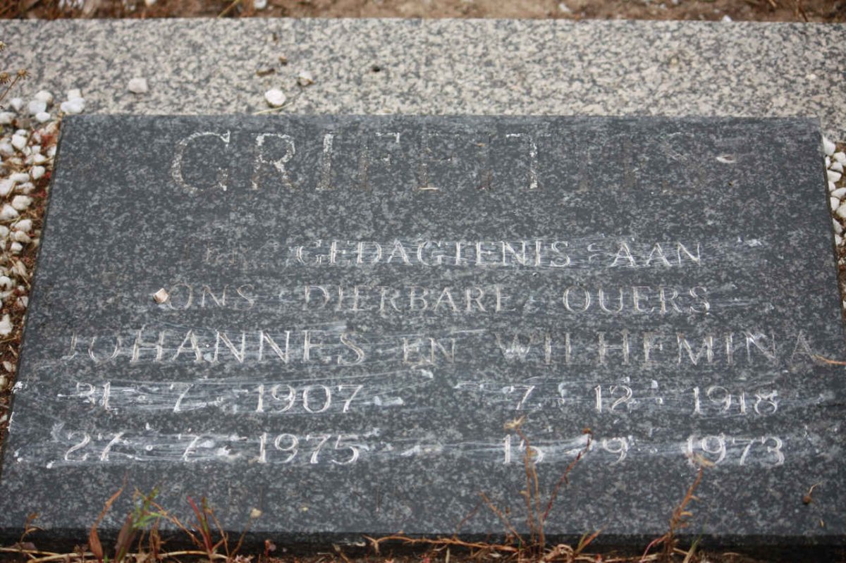 GRIFFITHS Johannes 1907-1975 &amp; Wilhelmina 1918-1973
