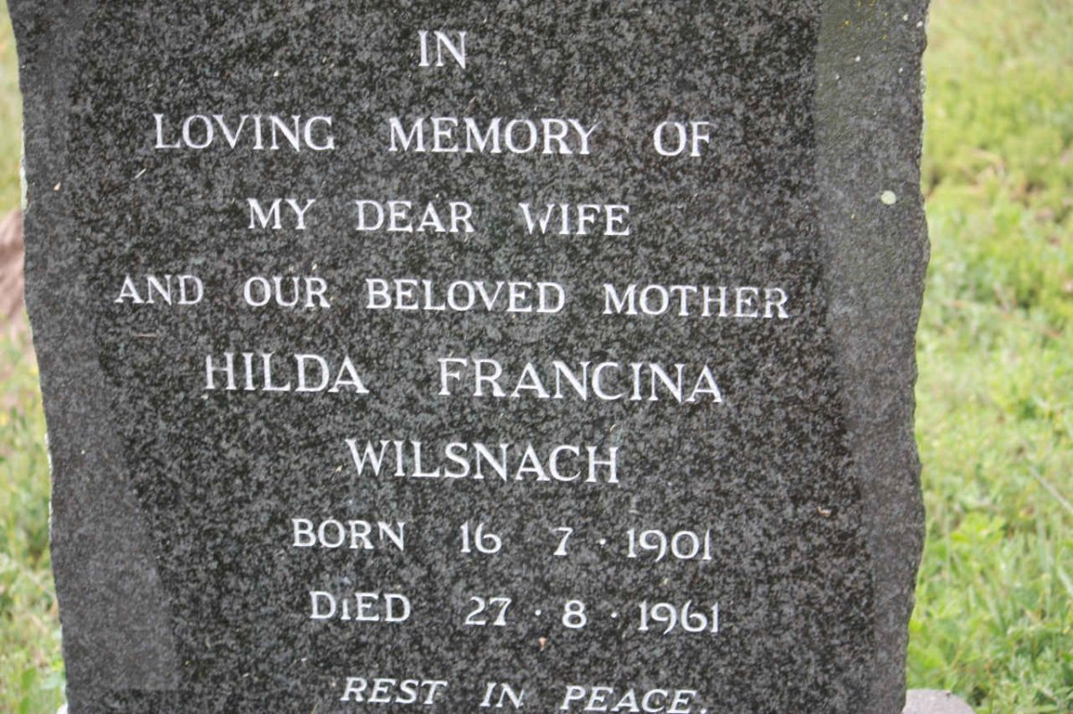 WILSNACH Hilda Francina 1901-1961