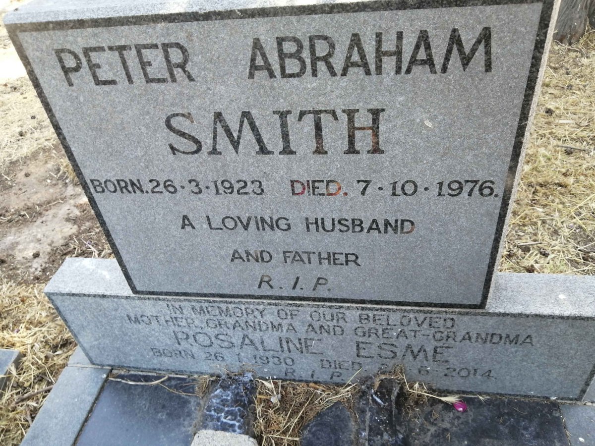 SMITH Peter Abraham 1923-1976 &amp; Rosaline Esme 1930-2014
