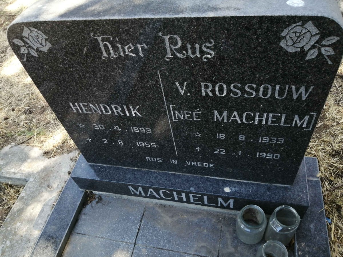 MACHELM Hendrik 1893-1955 :: ROSSOUW V. nee MACHELM 1933-1990