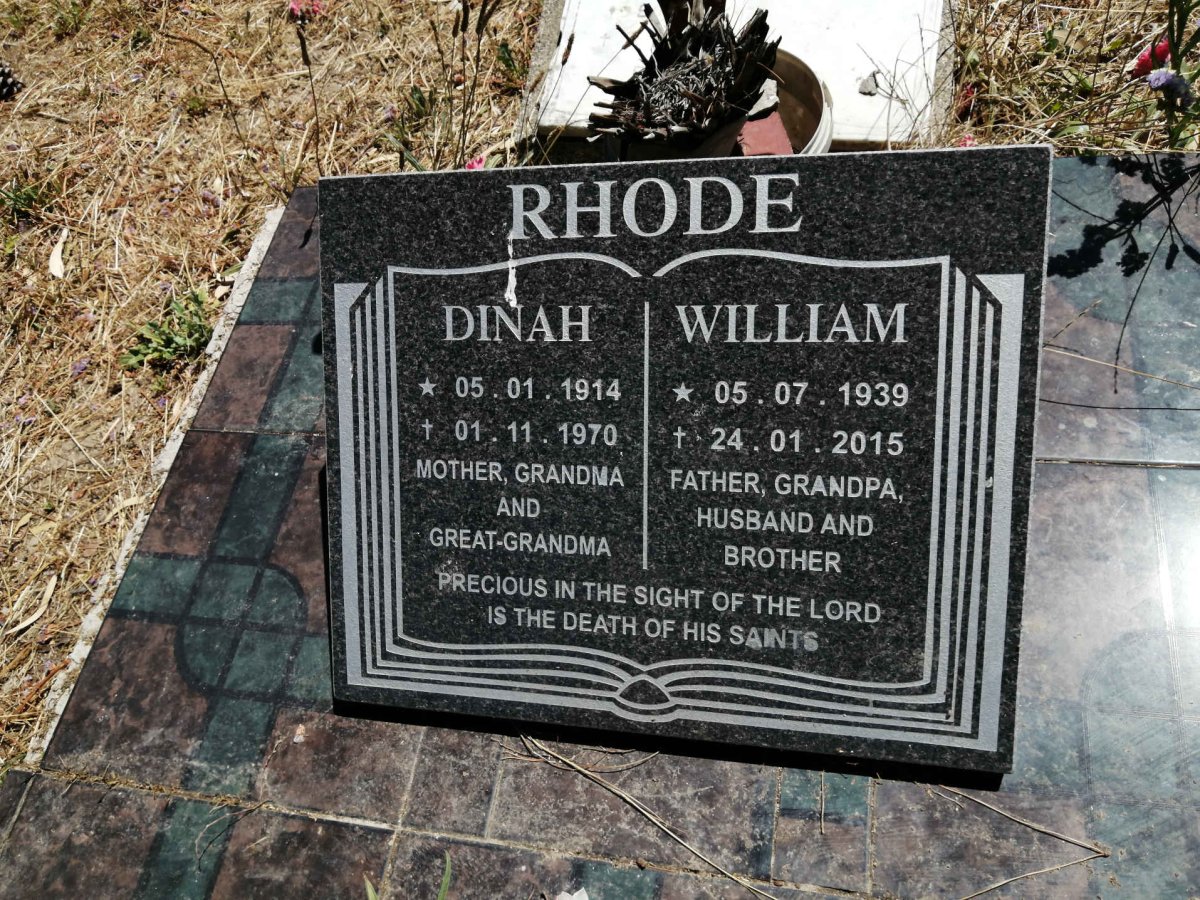 RHODE Dinah 1914-1970 :: RHODE William 1939-2015