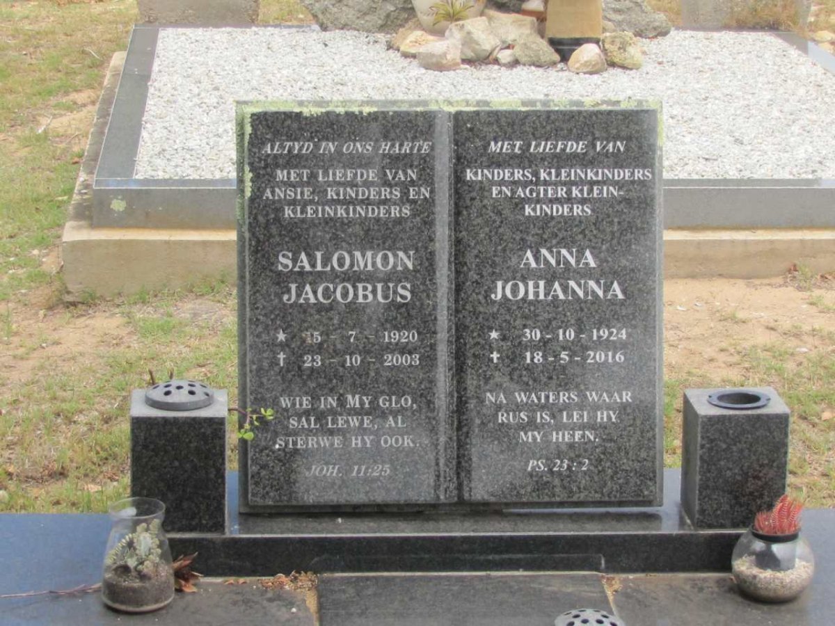 ? Jacobus Salomon 1920-2003 &amp; Anna Johanna 1924-2016