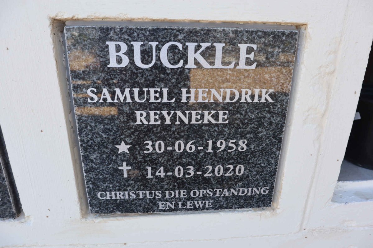 BUCKLE Samuel Hendrik Reyneke 1958-2020