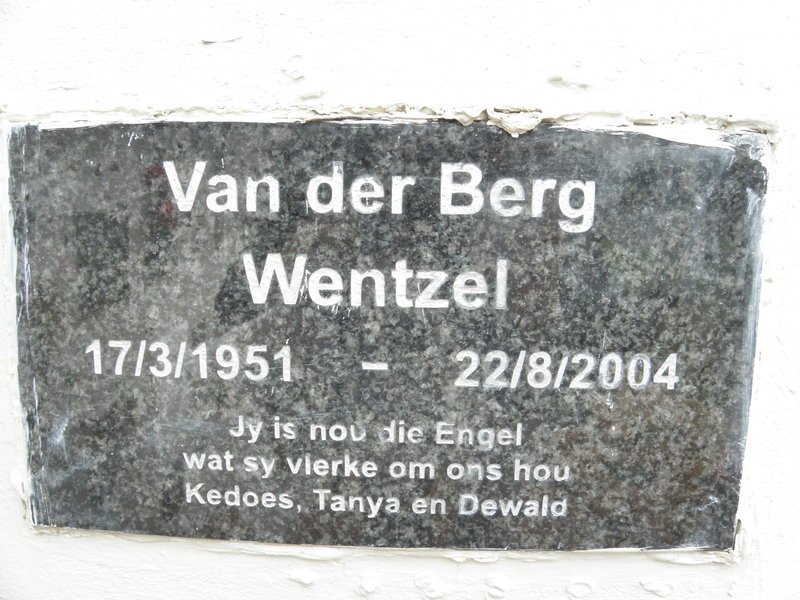 BERG Wentzel, van der 1951-2004
