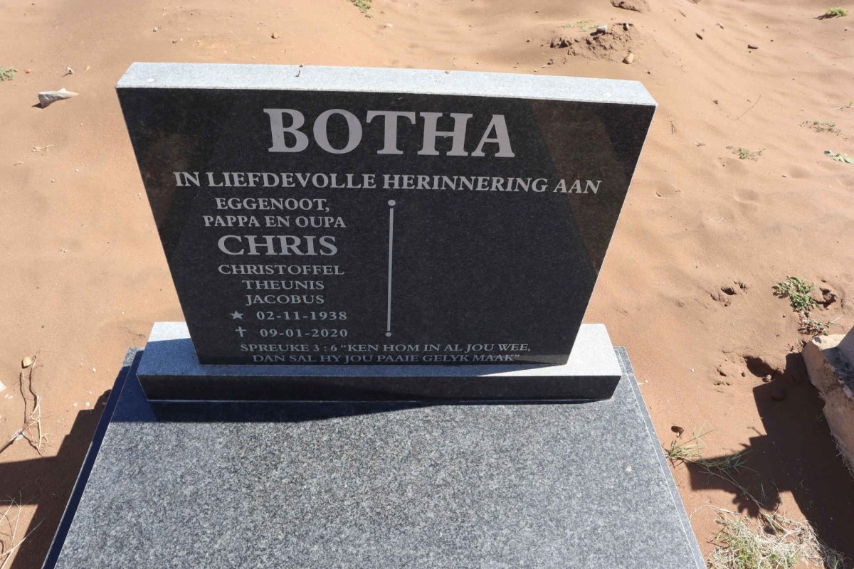 BOTHA Chris Christoffel Theunis Jacobus 1938-2020