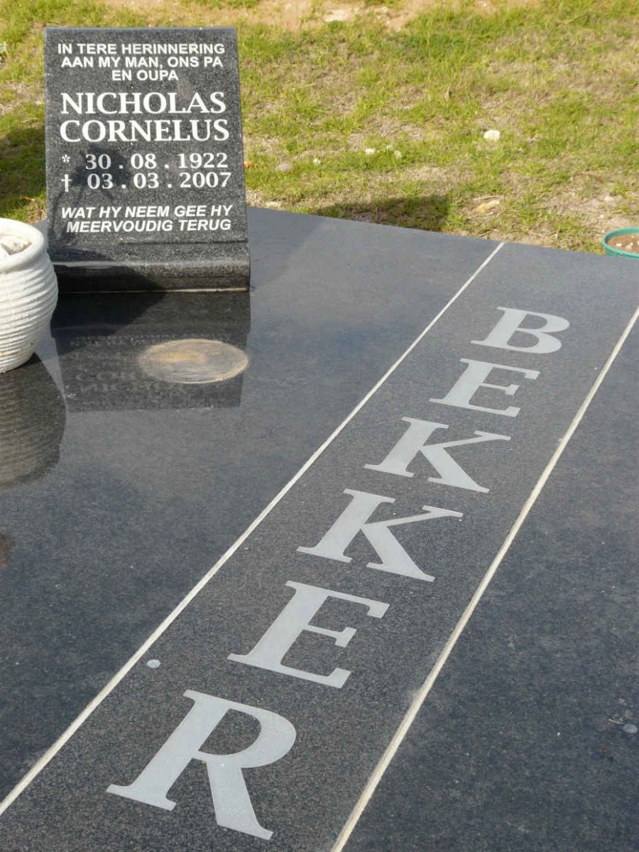 BEKKER  Nicholas Cornelus 1922-2007