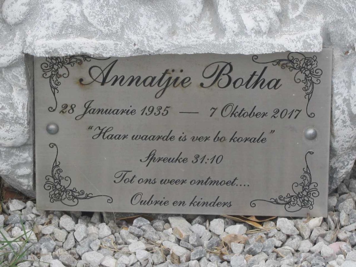 BOTHA Annatjie 1935-2017