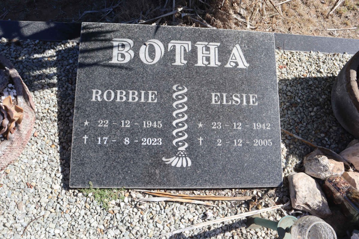 BOTHA Robbie 1945-2023 & Elsie 1942-2005