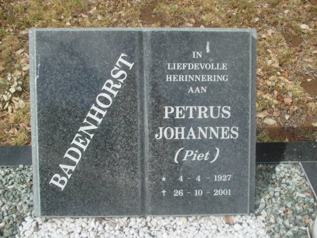 BADENHORST Petrus Johannes 1927-2001