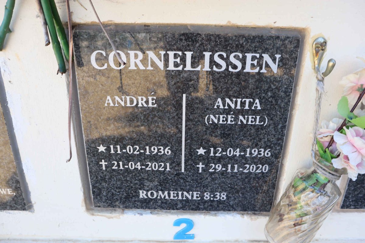 CORNELISSEN Andre 1936-2021 & Anita NEL 1936-2020