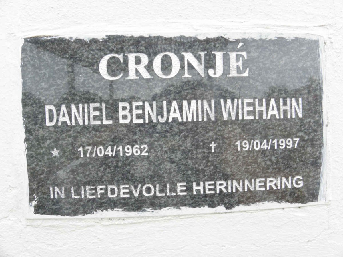 CRONJÉ Daniel Benjamin Wiehahn 1962-1997