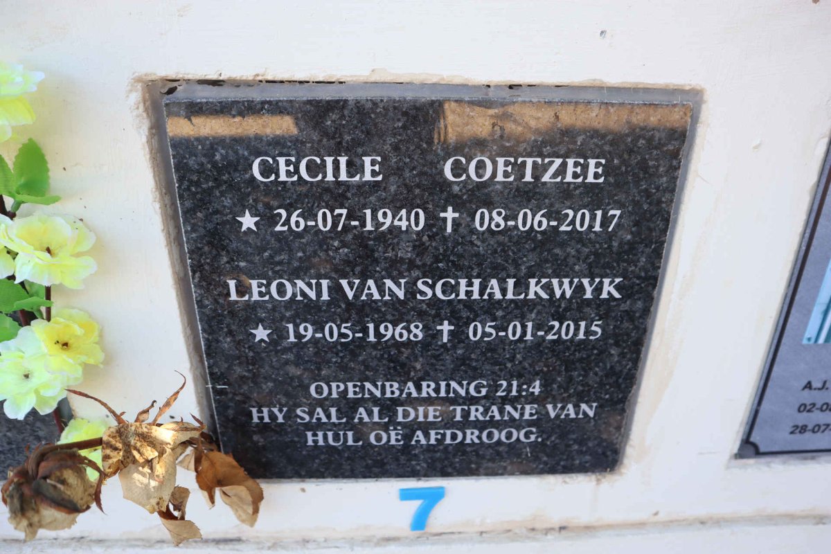 COETZEE Cecile 1940-2017 :: SCHALKWYK Leoni, van 1968-2015