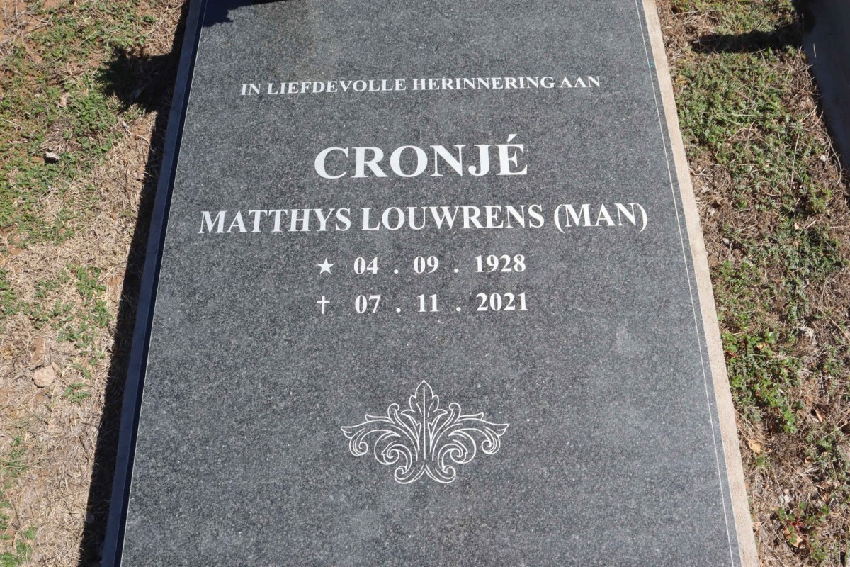 CRONJE Matthys Louwrens1928-2021