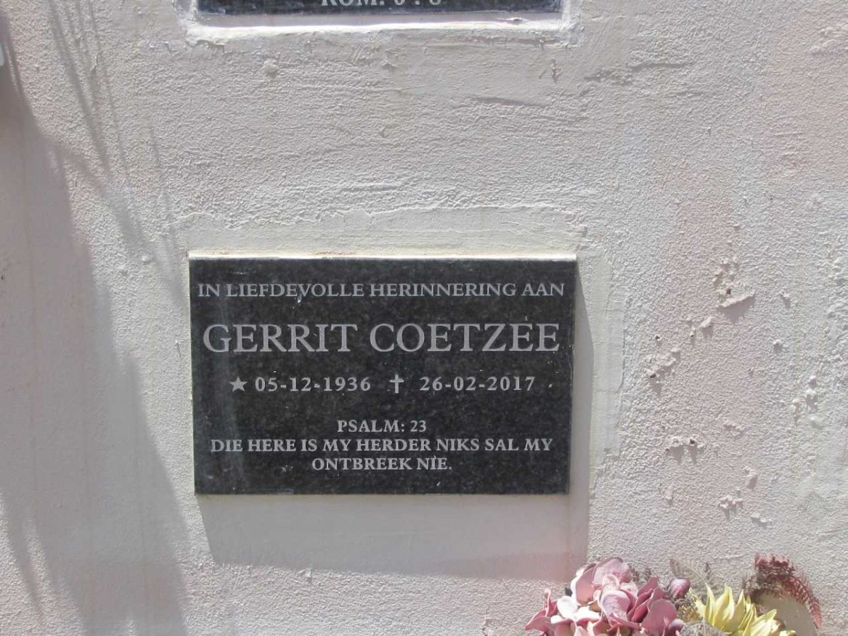 COETZEE Gerrit 1936-2017