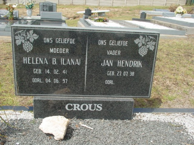 CROUS Jan Hendrik 1938- &amp; Helena B. 1941-1997