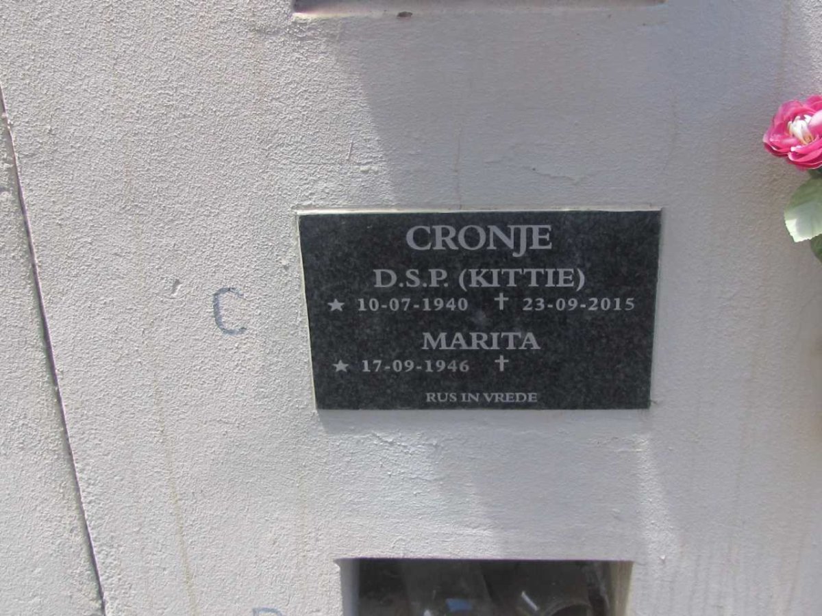 CRONJE D.S.P. 1940-2015 :: CRONJE Marita 1946-