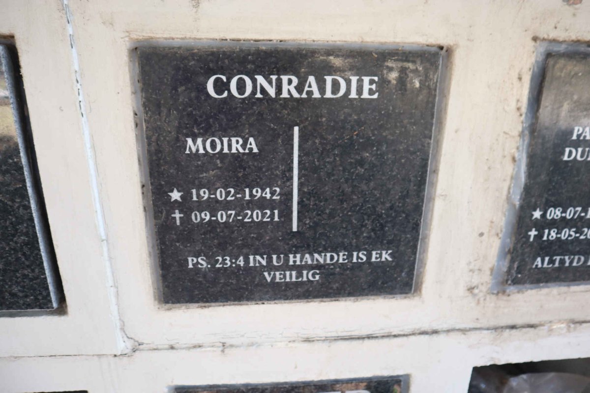 CONRADIE Moira 1942-2021
