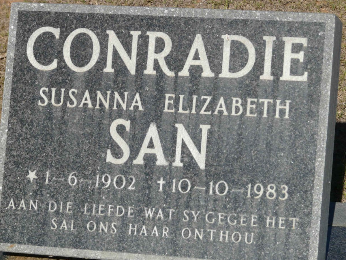 CONRADIE Susanna Elizabeth 1902-1983