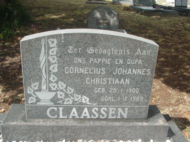 CLAASSEN Cornelius Johannes Christiaan 1900-1989