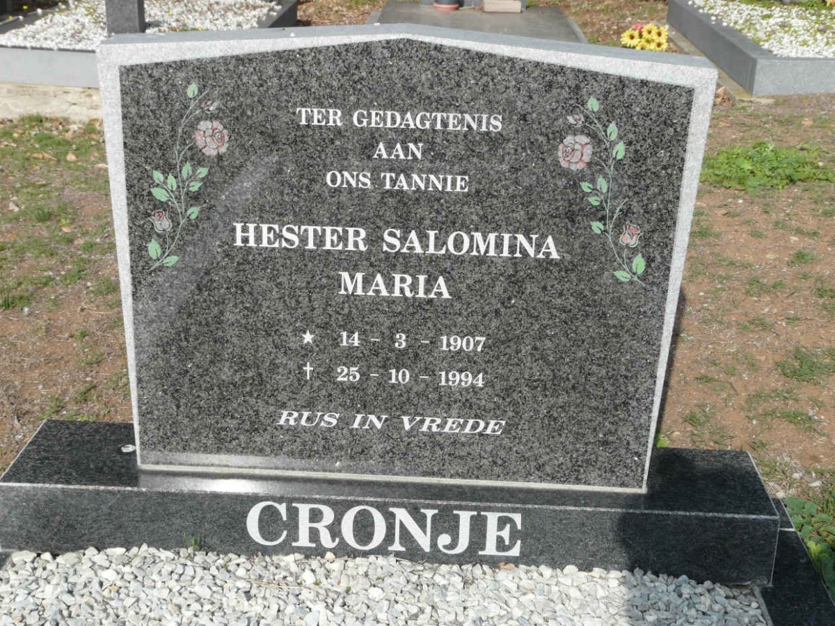 CRONJE Hester Salomina Maria 1907-1994