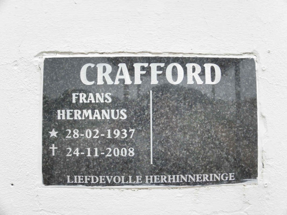 CRAFFORD Frans Hermanus 1937-2008