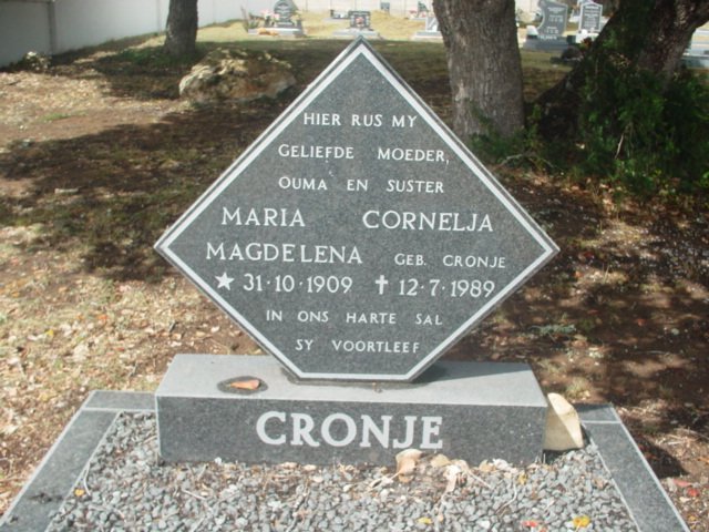 CRONJE Maria Cornelja Magdelena nee CRONJE 1909-1989