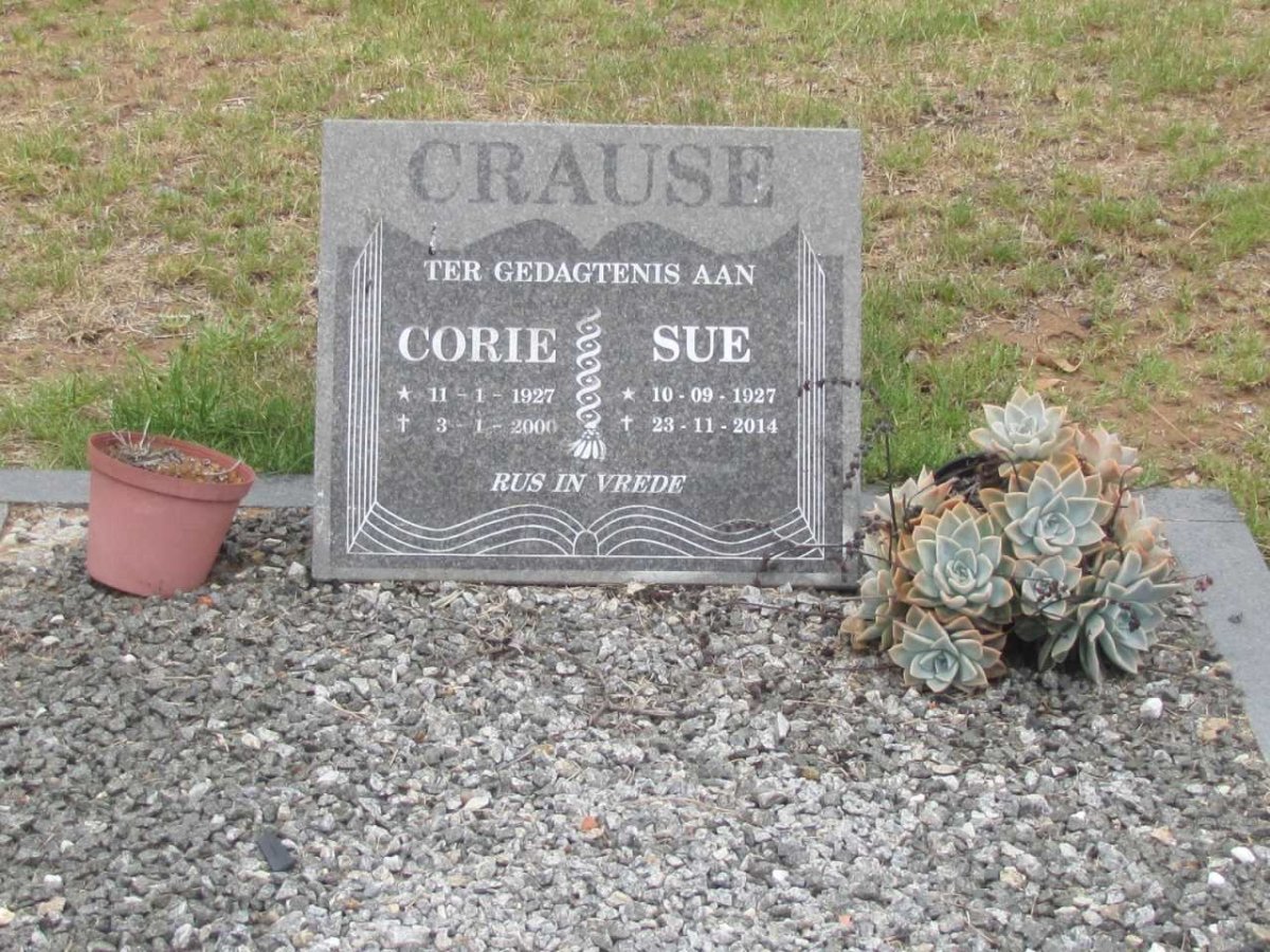 CRAUSE Corie 1927-2000 &amp; Sue 1927-2014