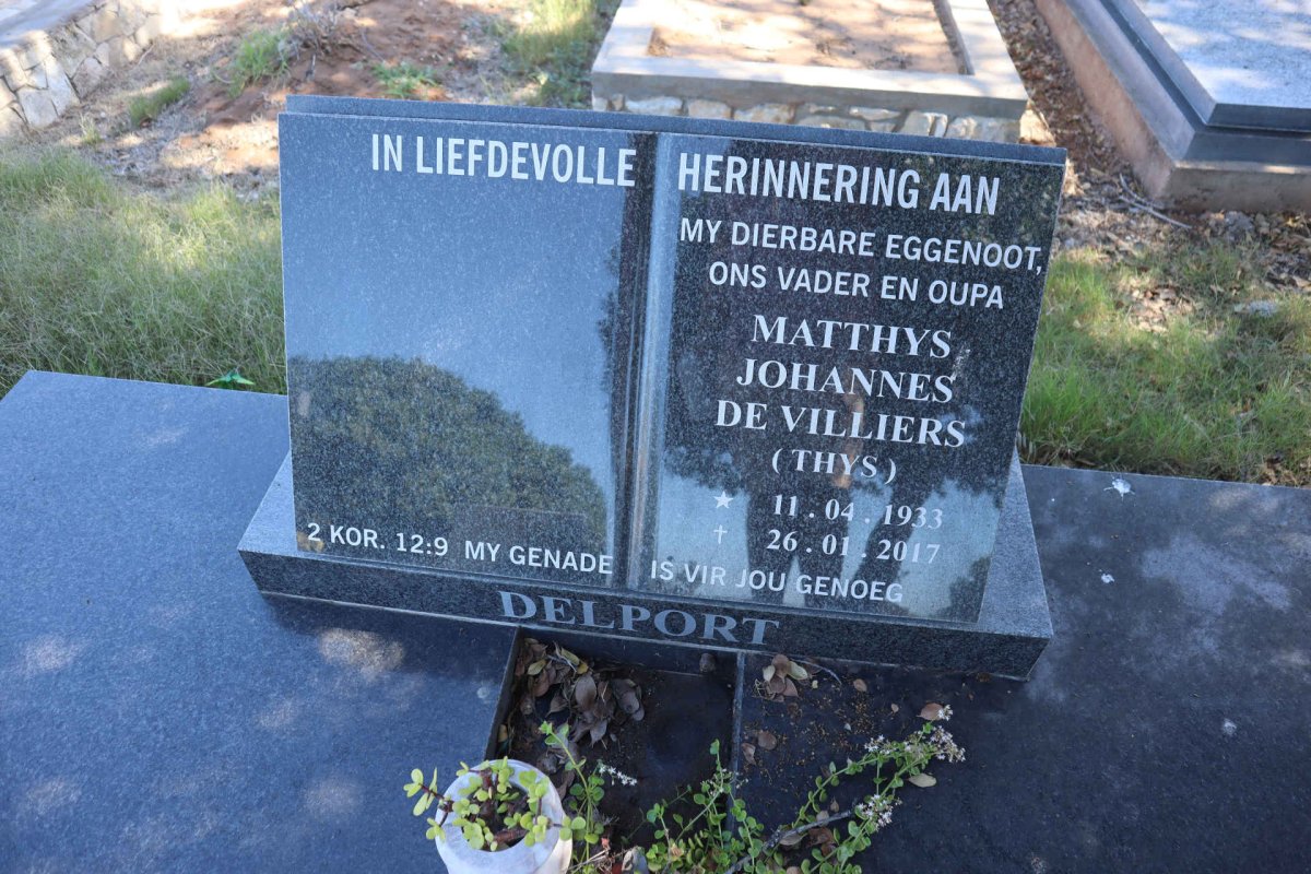DELPORT Matthys Johannes De Villiers 1933-2017