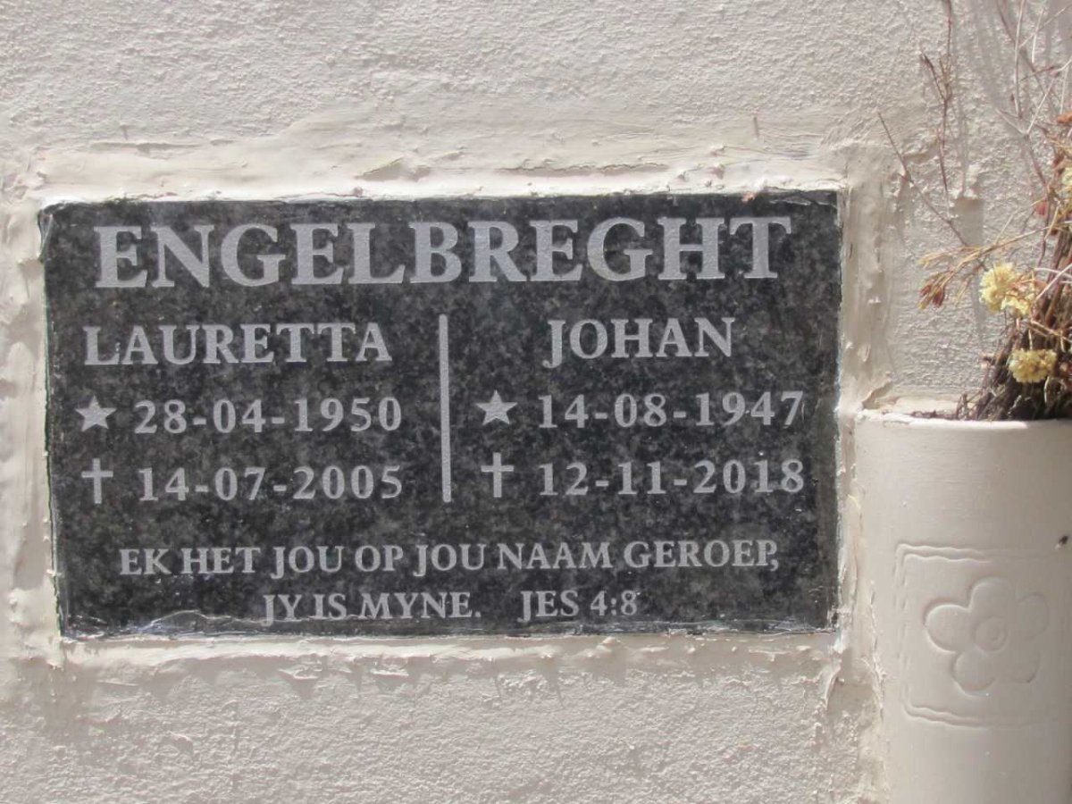 ENGELBREGHT Johan 1947-2018 &amp; Lauretta 1950-2005