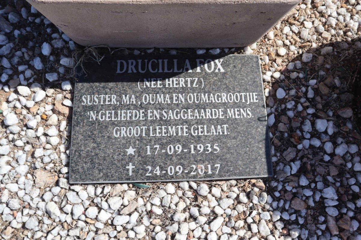 FOX Drucilla nee HERTZ 1935-2017