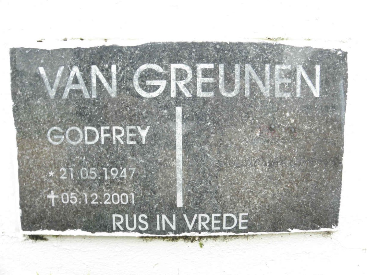 GREUNEN Godfrey, van 1947-2001
