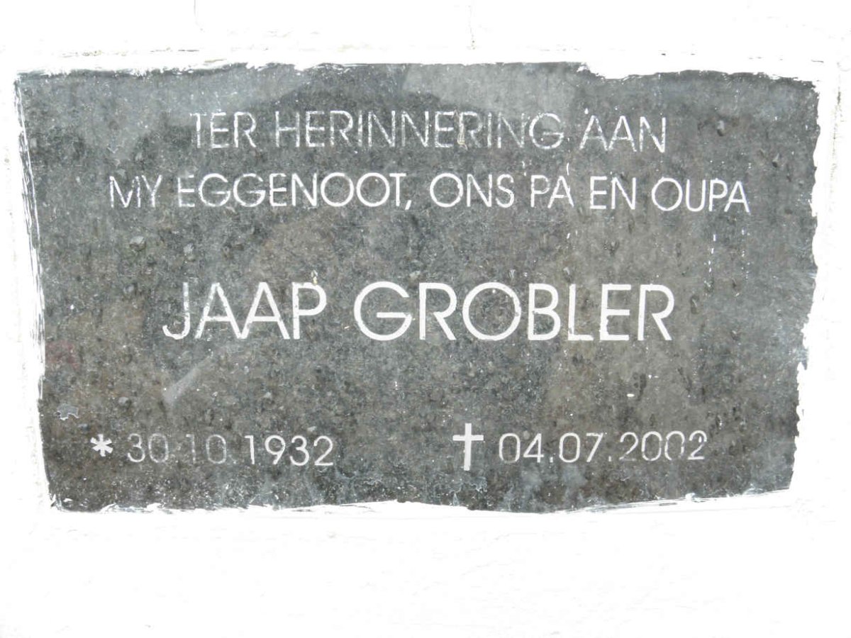 GROBLER Jaap 1932-2002