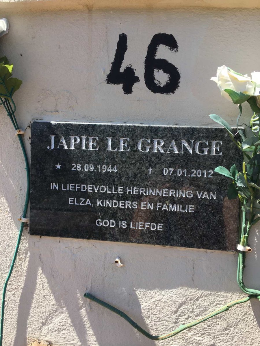 GRANGE Japie, le 1944-2012