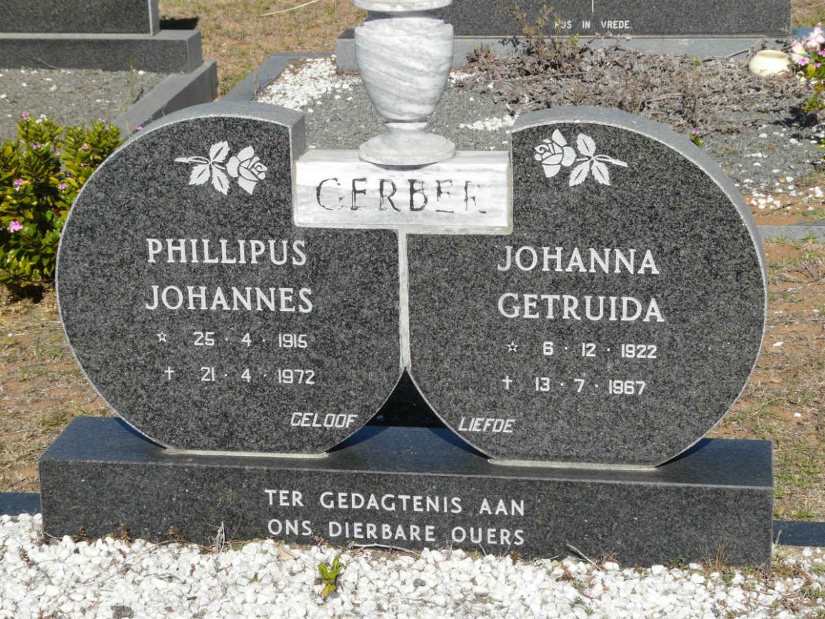 GERBER Phillipus Johannes 1915-1972 &amp; Johanna Gertruida 1922-1967