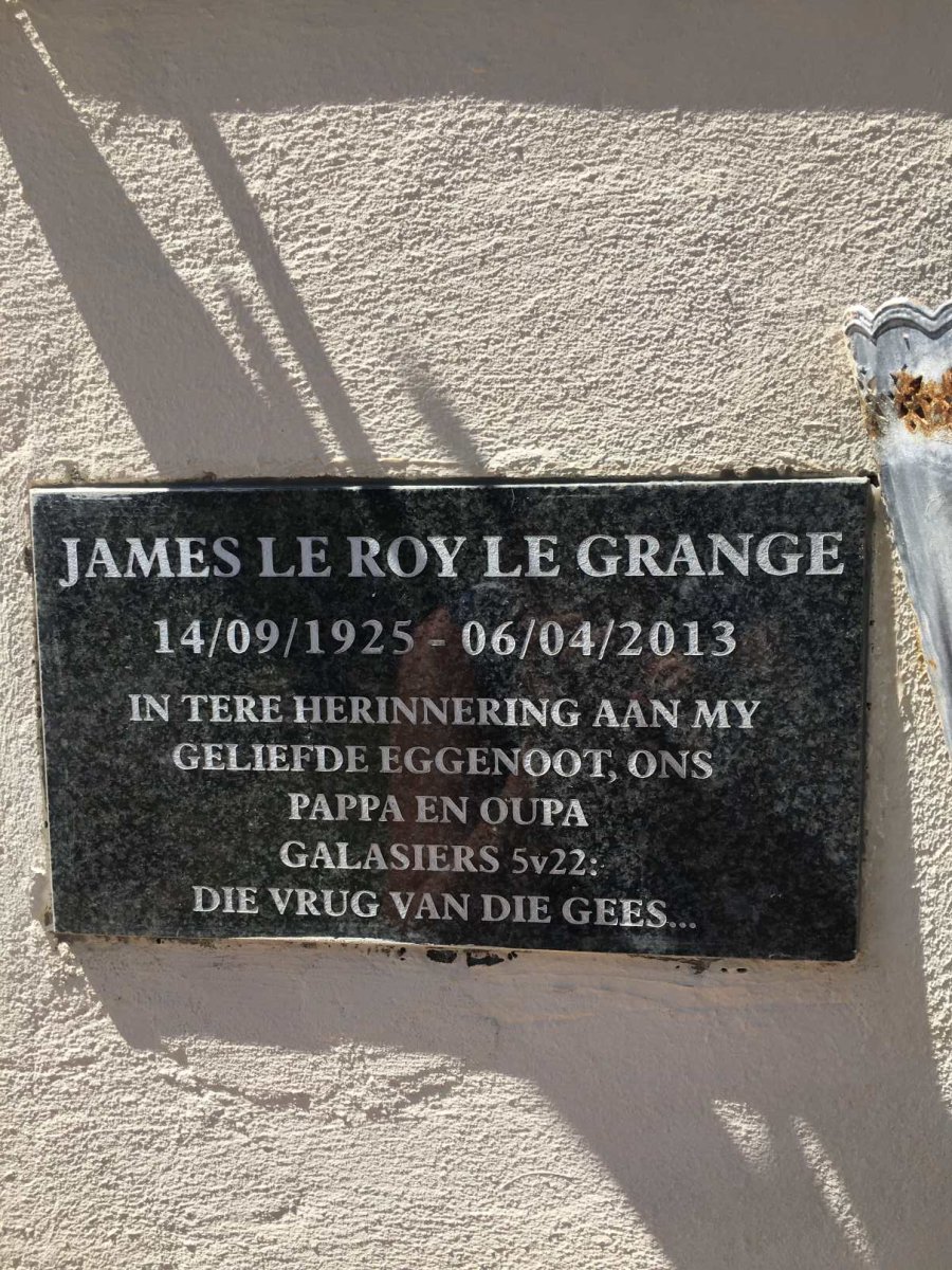 GRANGE James le Roy, le 1925-2013