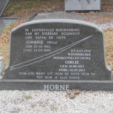 HORNE Johnnie 1910-1995 &amp; Girlie 1913-2013 :: HORNE Hester 1940-2020 _1