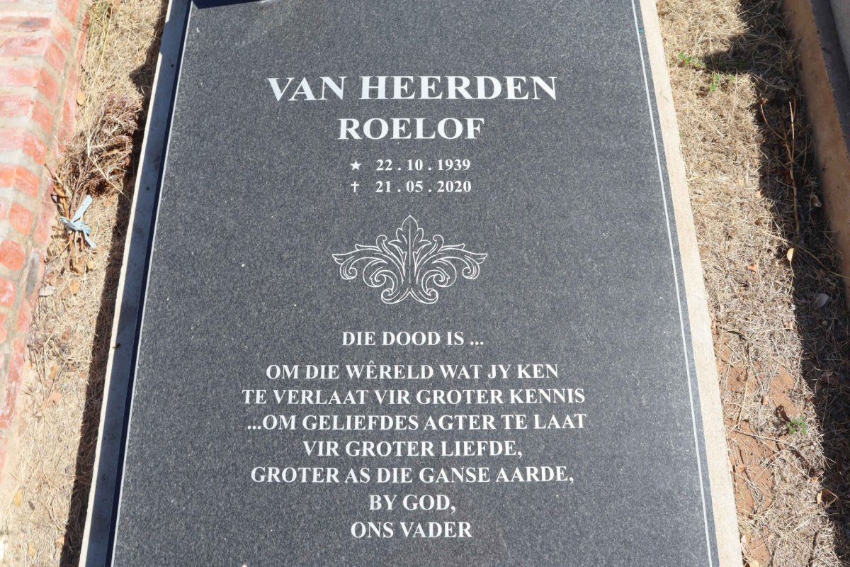 HEERDEN Roelof, van 1939-2020