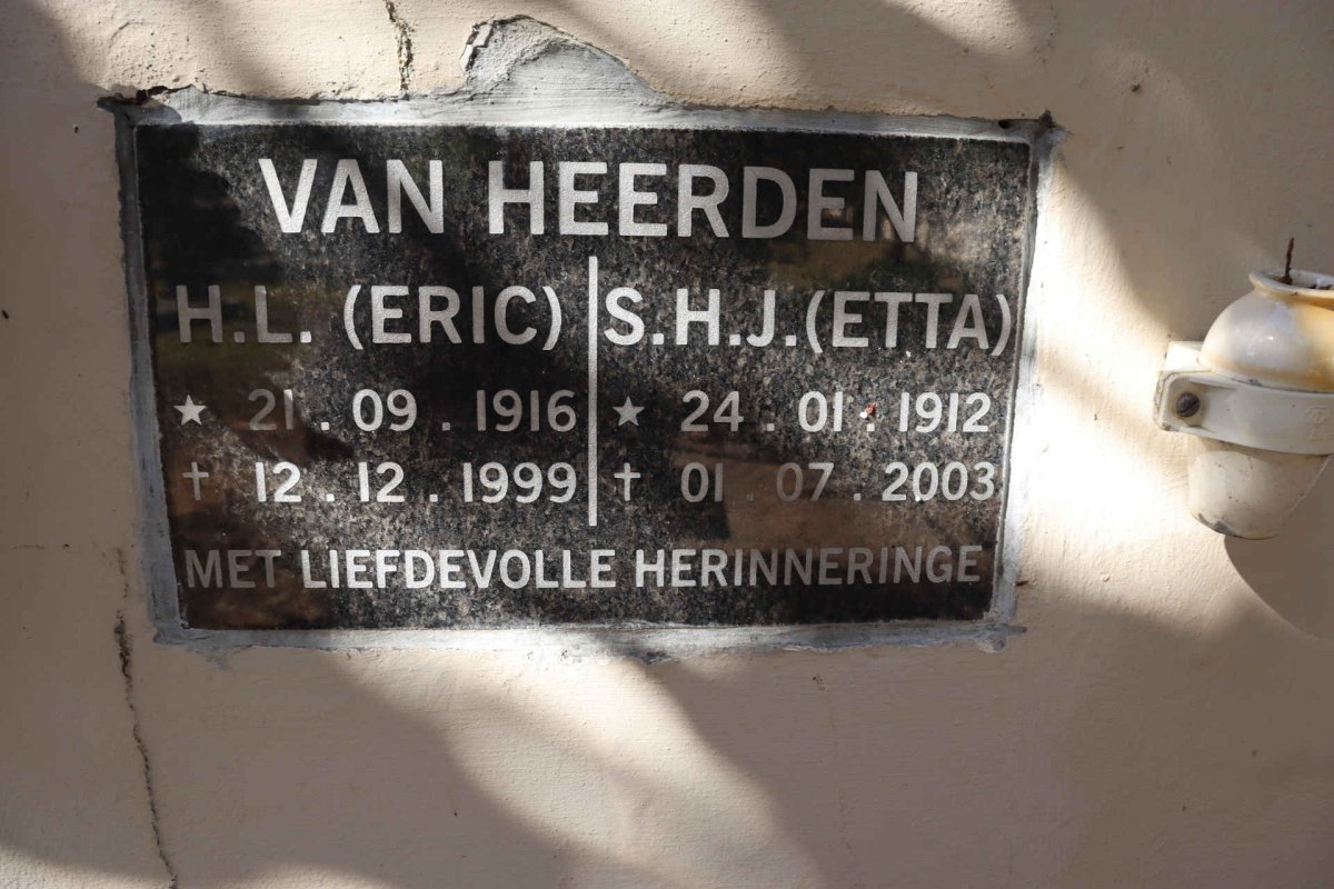 HEERDEN H.L., van 1916-1999 & S.H.J 1912-2003