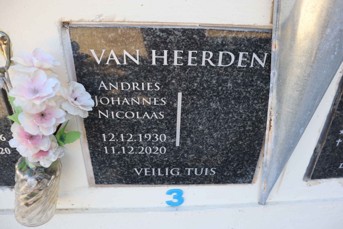 HEERDEN Andries Johannes Nicolaas, van 1930-2020