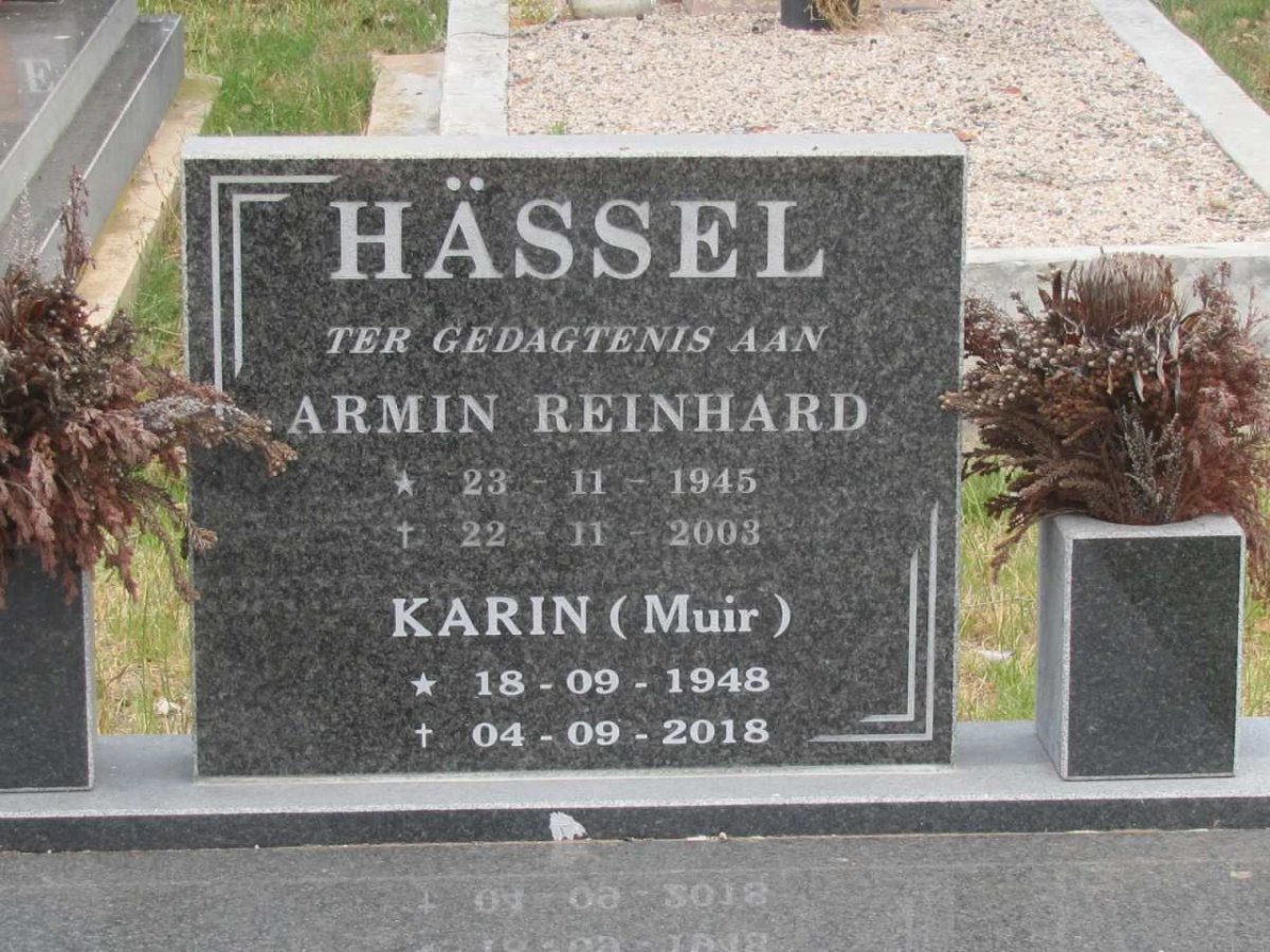 HASSEL Armin Reinhard 1945-2003 &amp; Karin MUIR 1948-2018