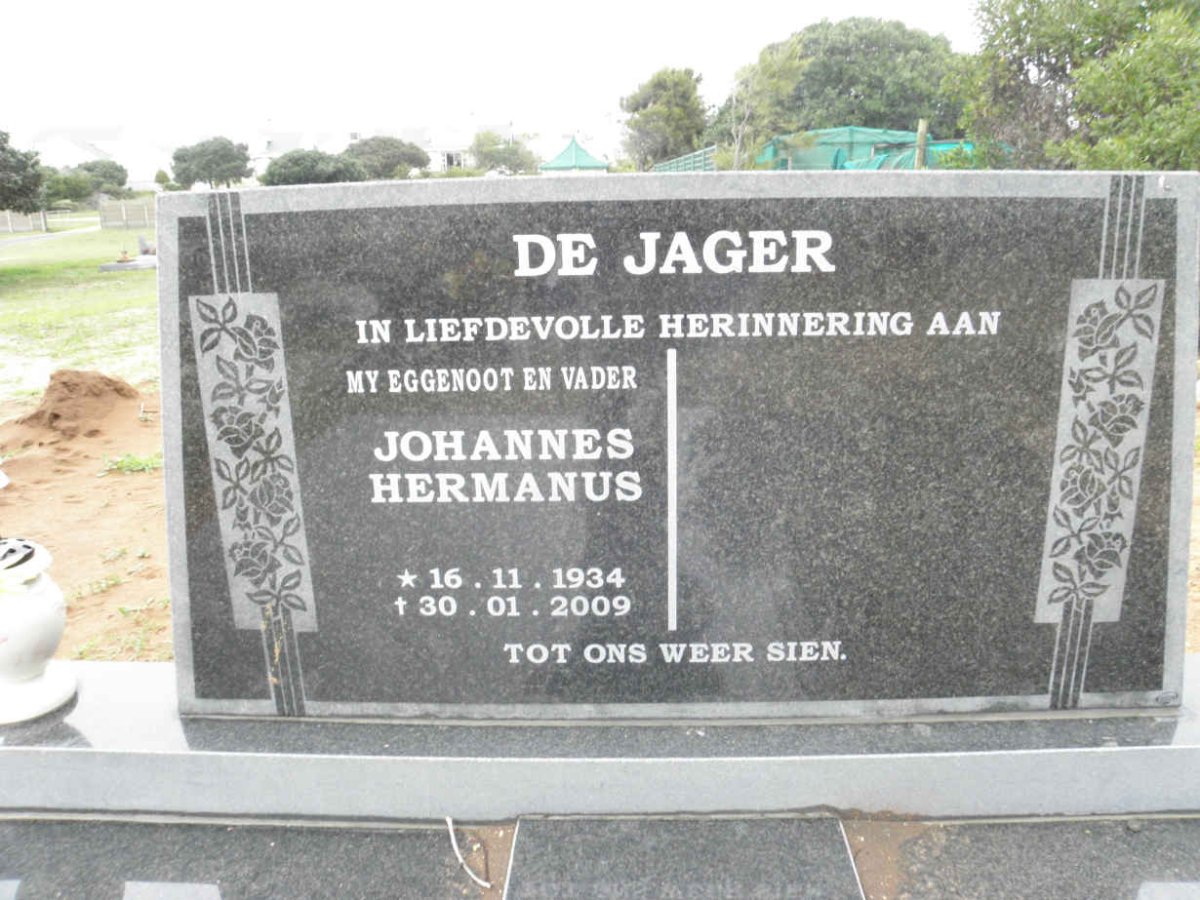 JAGER Johannes Hermanus, de 1934-2009