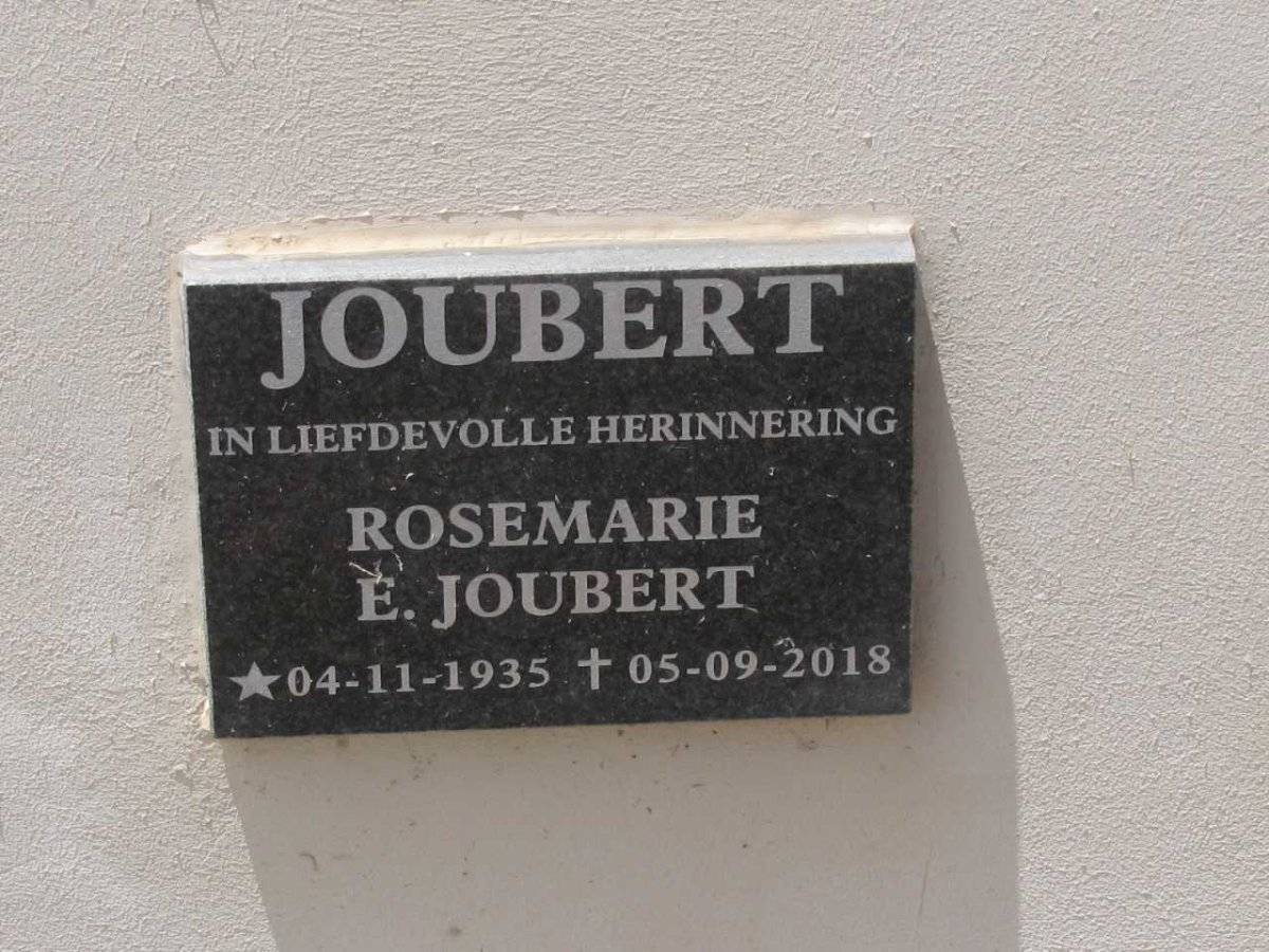 JOUBERT Rosemarie E. 1935-2018
