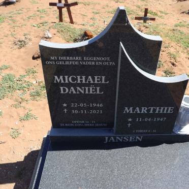 JANSEN Michael Daniel 1946-2021 & Marthie 1947-
