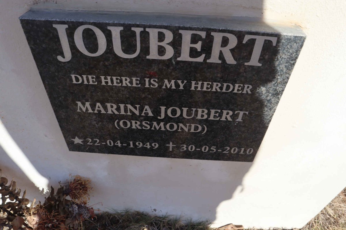 JOUBERT Marina nee ORSMOND 1949-2010