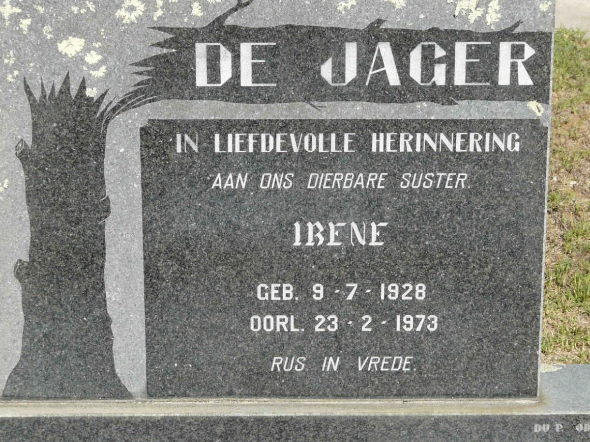 JAGER Irene, de 1928-1973