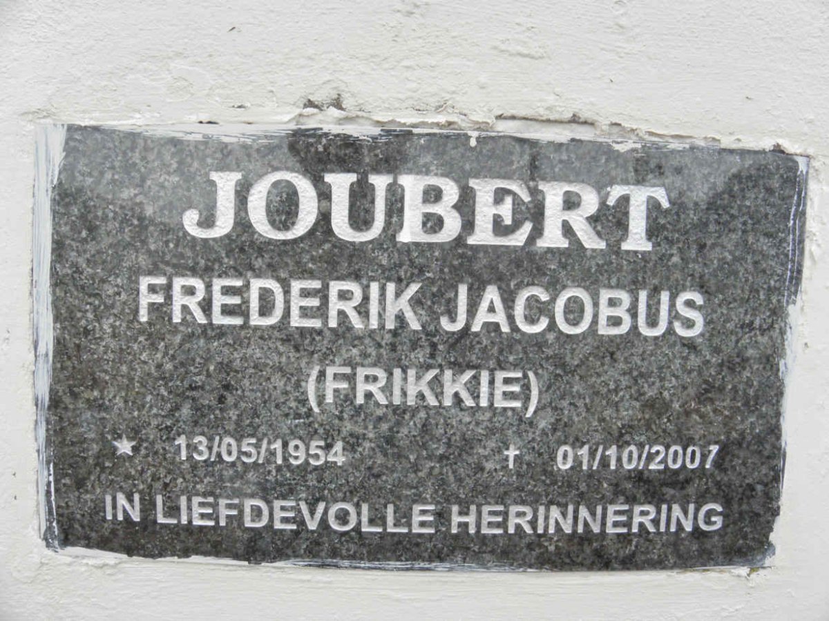 JOUBERT Frederik Jacobus 1954-2007