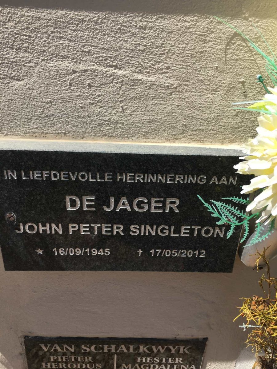 JAGER John Peter Singleton, de 1945-2012