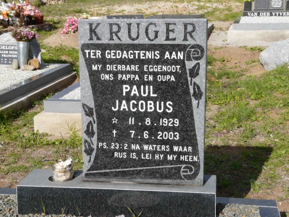 KRUGER Paul Jacobus 1929-2003